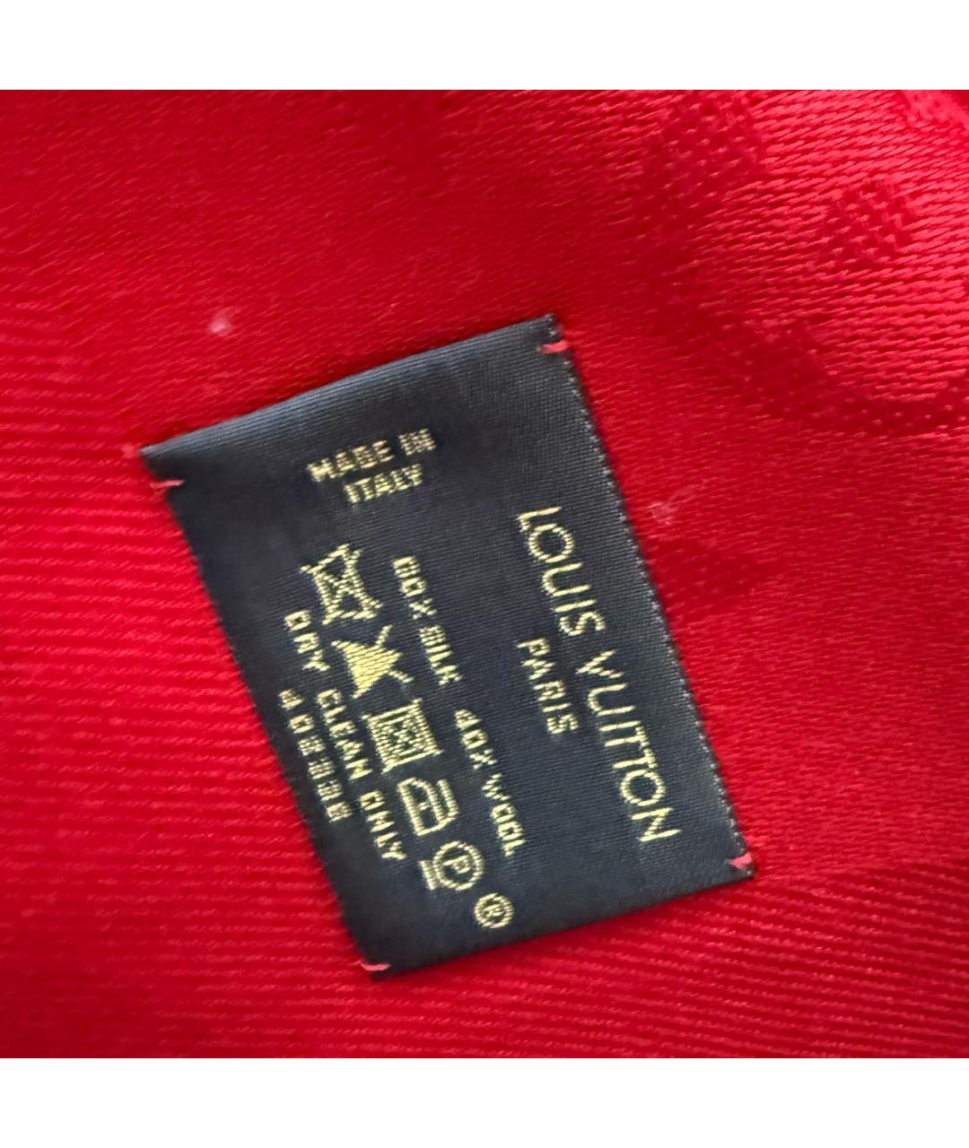 LOUIS VUITTON Красный шерстяной платок, фото 2