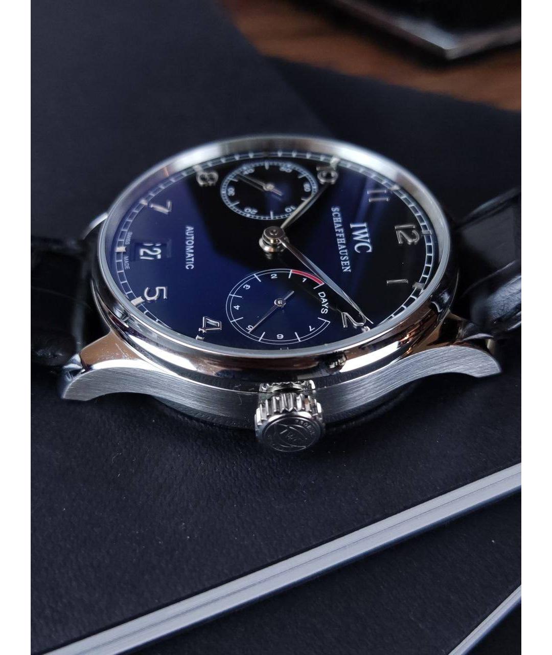 IWC Schaffhausen Черные металлические часы, фото 5
