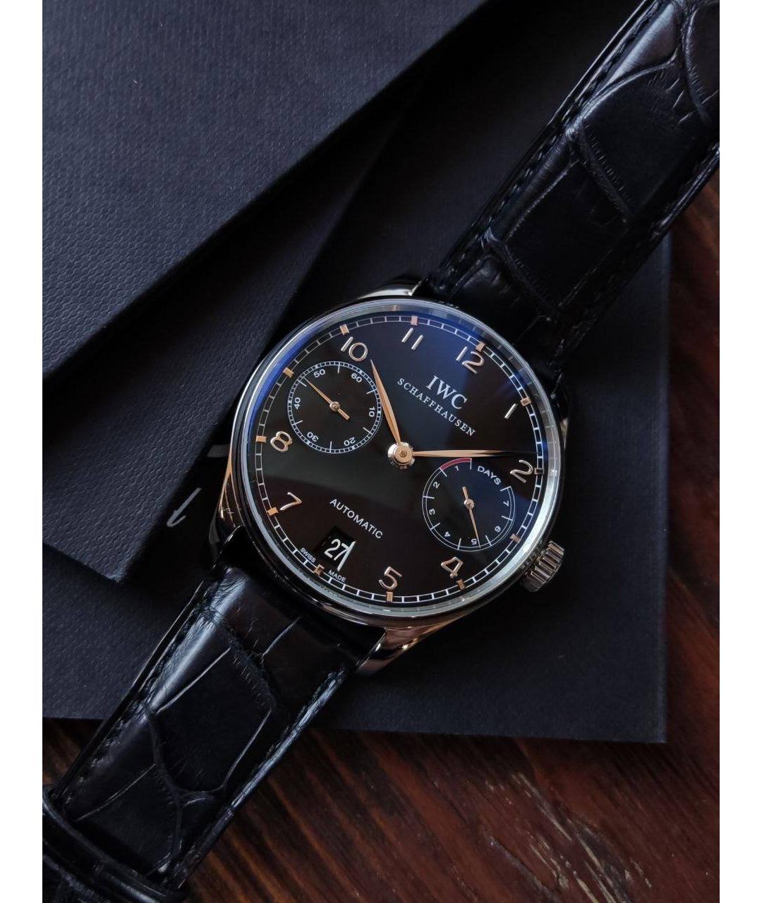 IWC Schaffhausen Черные металлические часы, фото 2