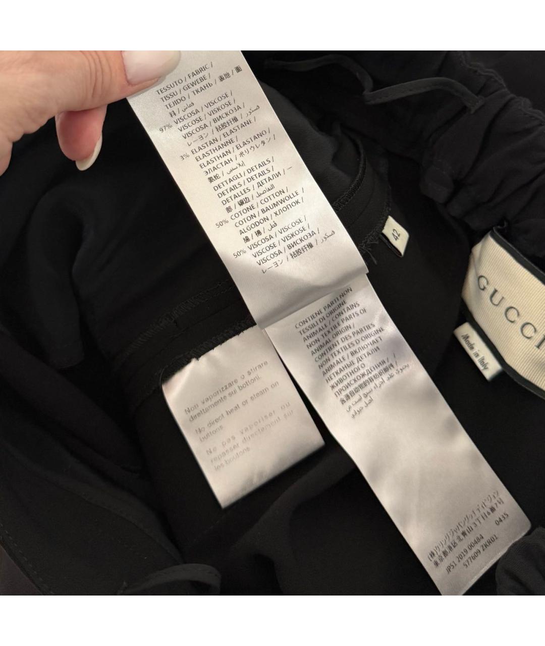 GUCCI Черные вискозные кюлоты, фото 5