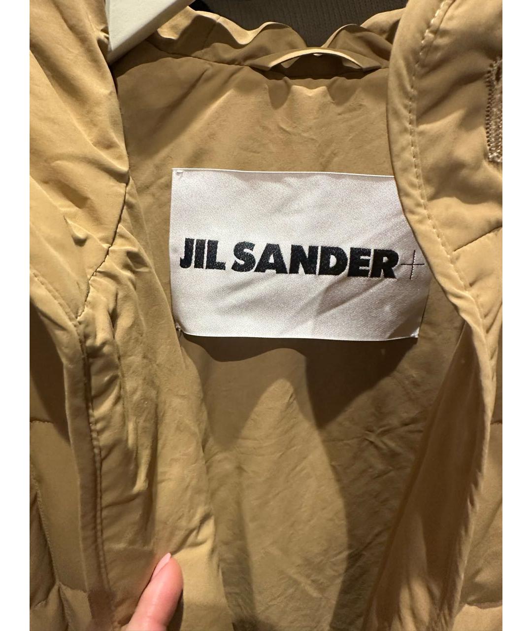 JIL SANDER Бежевое полиэстеровое пальто, фото 3