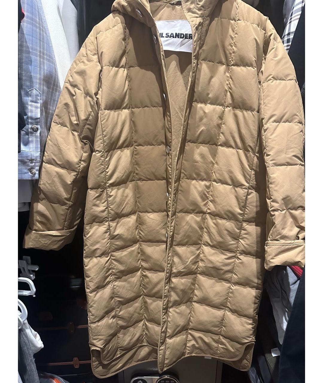 JIL SANDER Бежевое полиэстеровое пальто, фото 6