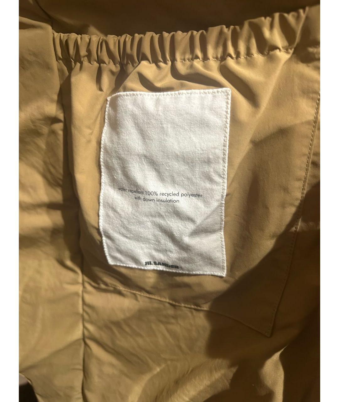 JIL SANDER Бежевое полиэстеровое пальто, фото 4