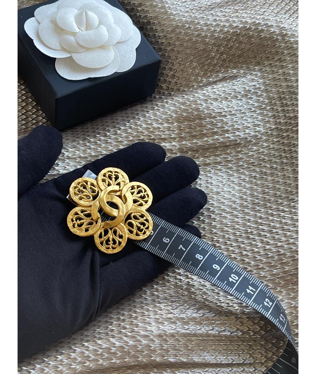 CHANEL Золотая металлическая булавка / брошь, фото 4