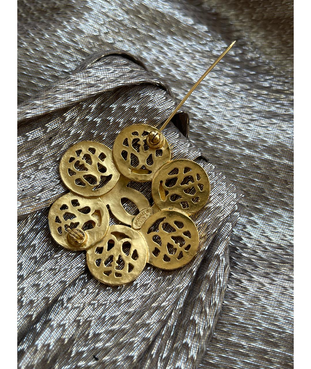 CHANEL Золотая металлическая булавка / брошь, фото 5