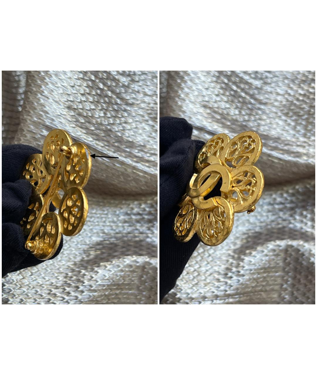 CHANEL Золотая металлическая булавка / брошь, фото 9