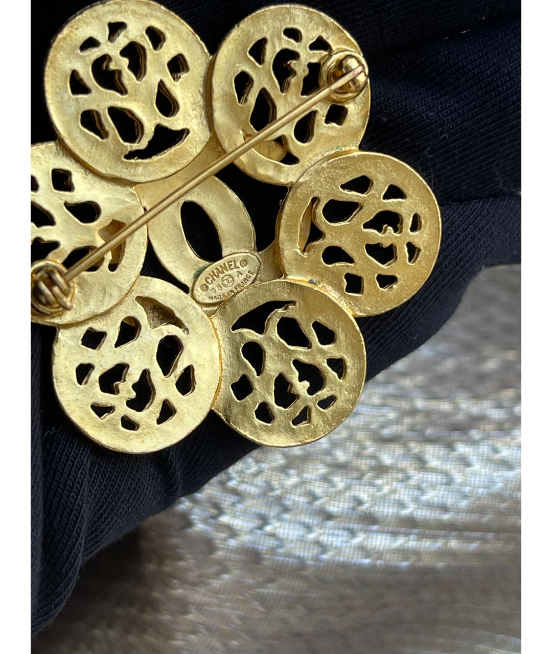 CHANEL Золотая металлическая булавка / брошь, фото 6