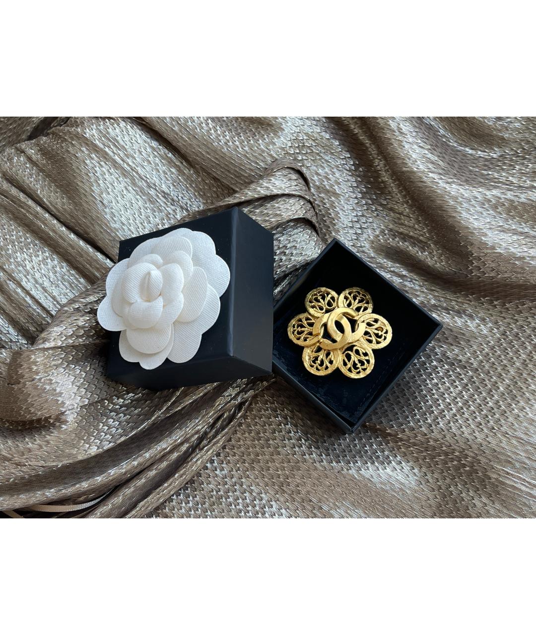 CHANEL Золотая металлическая булавка / брошь, фото 7