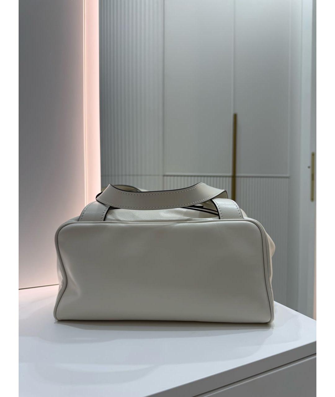 MIU MIU Белая кожаная сумка с короткими ручками, фото 3