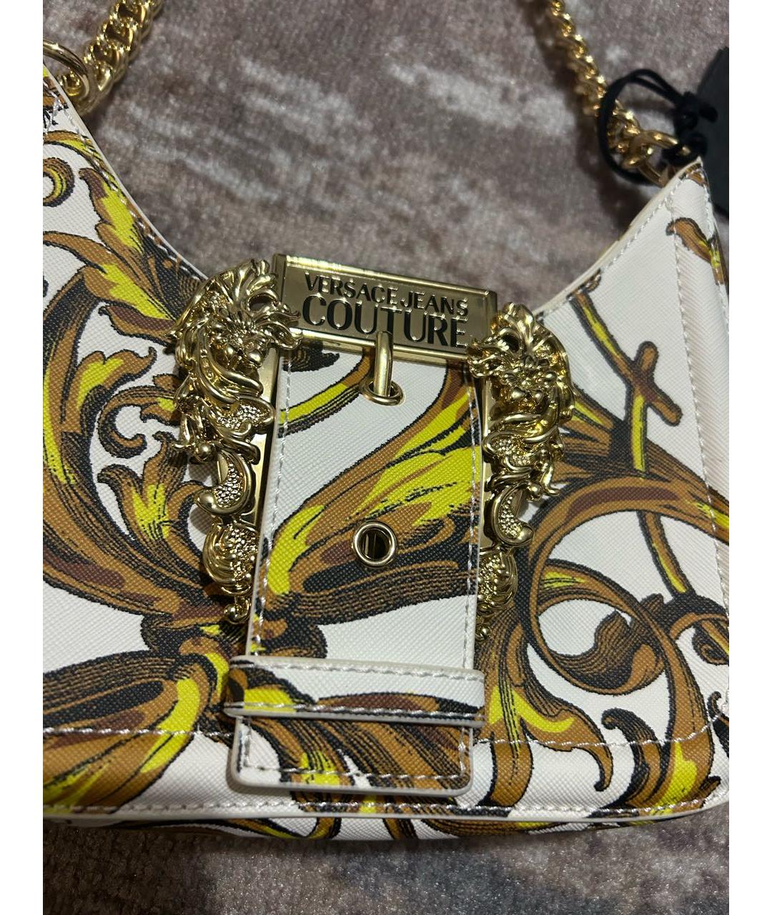 VERSACE Белая сумка с короткими ручками, фото 3