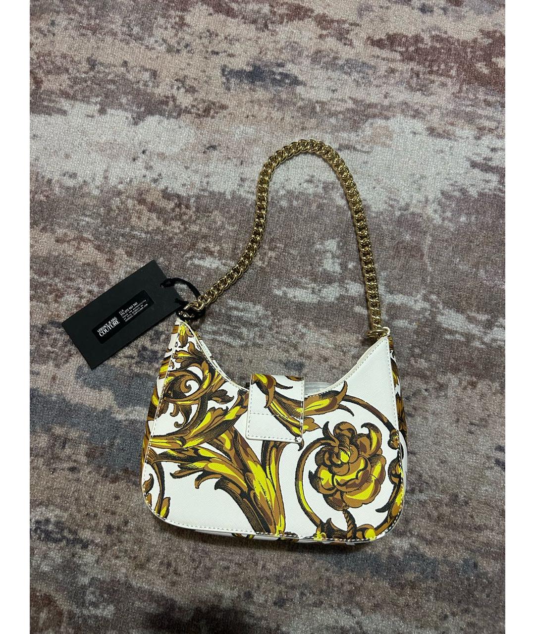 VERSACE Белая сумка с короткими ручками, фото 4