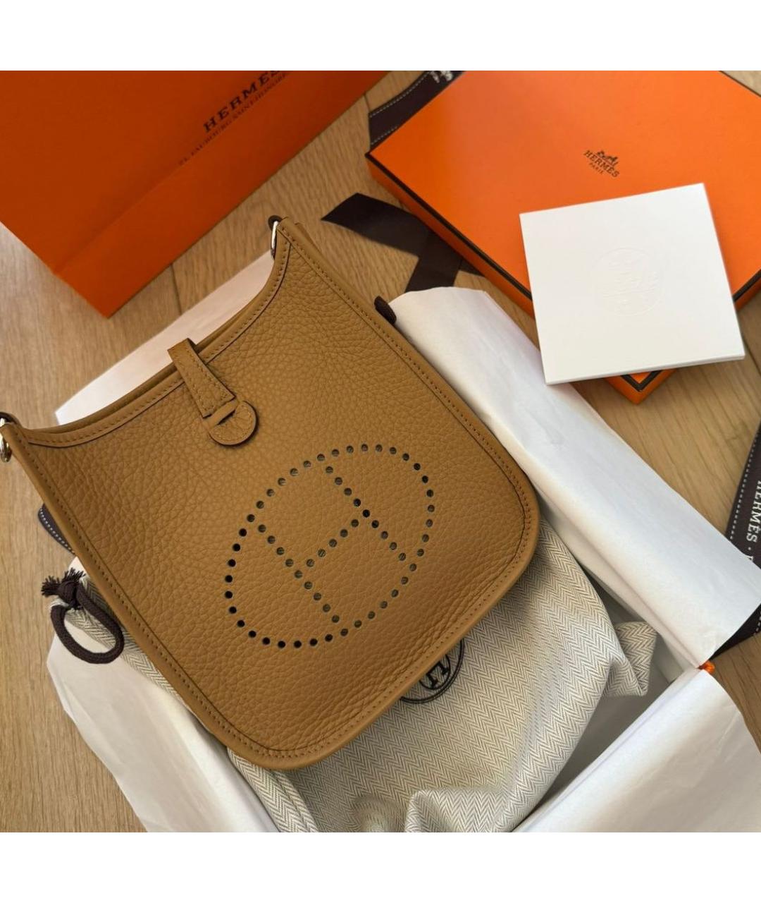 HERMES Коричневая кожаная сумка через плечо, фото 2