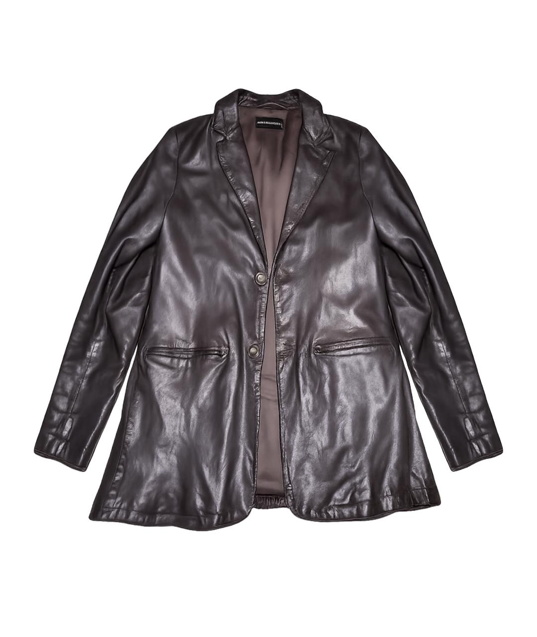 EMPORIO ARMANI Коричневый кожаный пиджак, фото 1