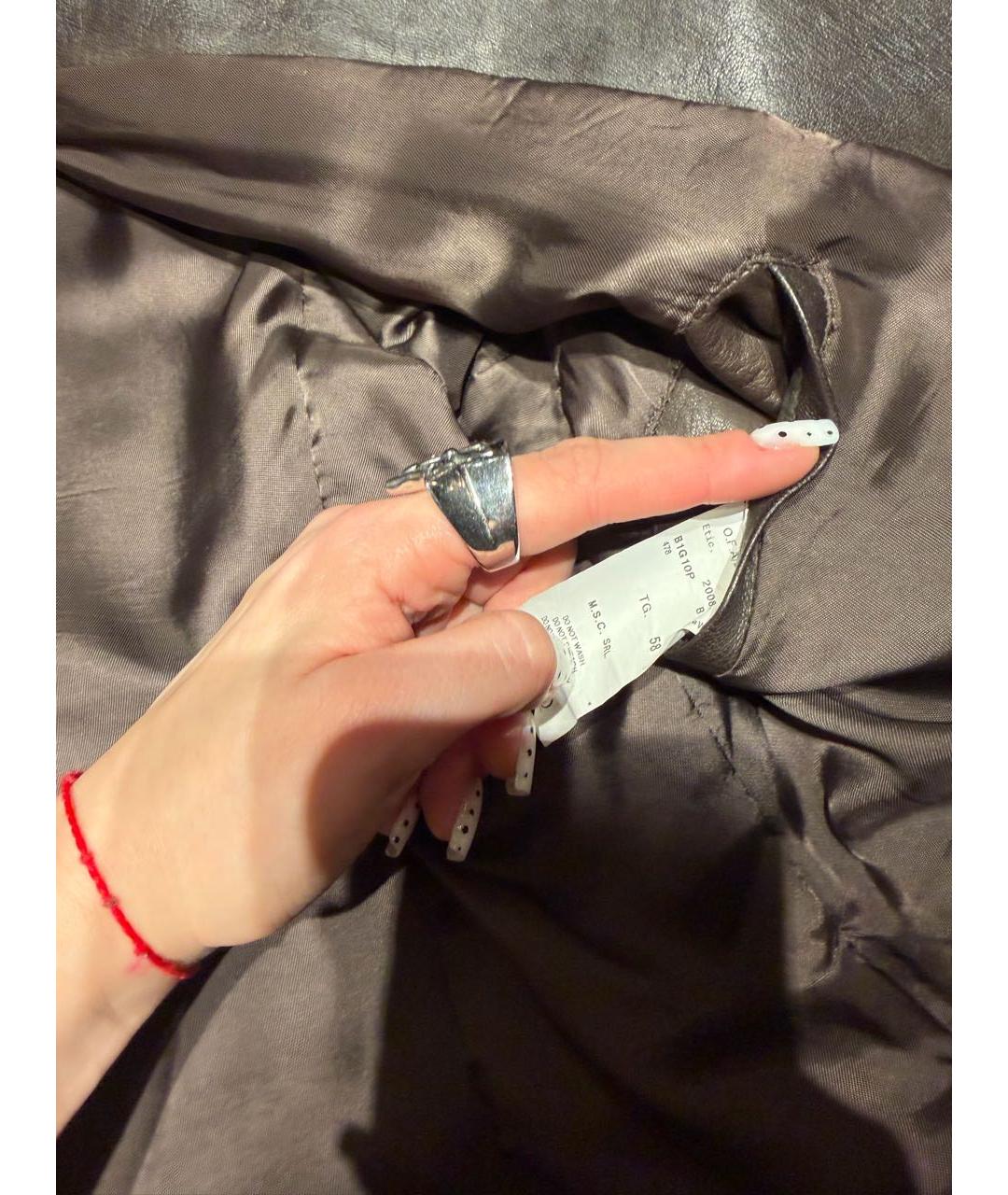 EMPORIO ARMANI Коричневый кожаный пиджак, фото 4