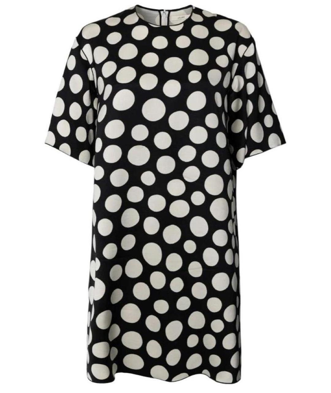 CELINE Черное шелковое повседневное платье, фото 1