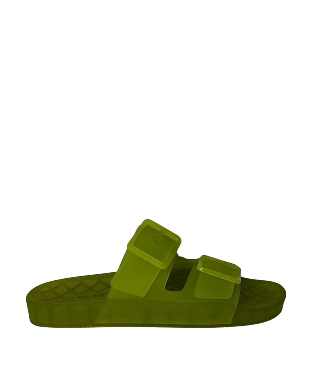 BALENCIAGA Салатовые резиновые шлепанцы, фото 6