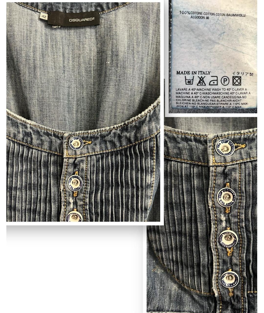 DSQUARED2 Синее деним повседневное платье, фото 5