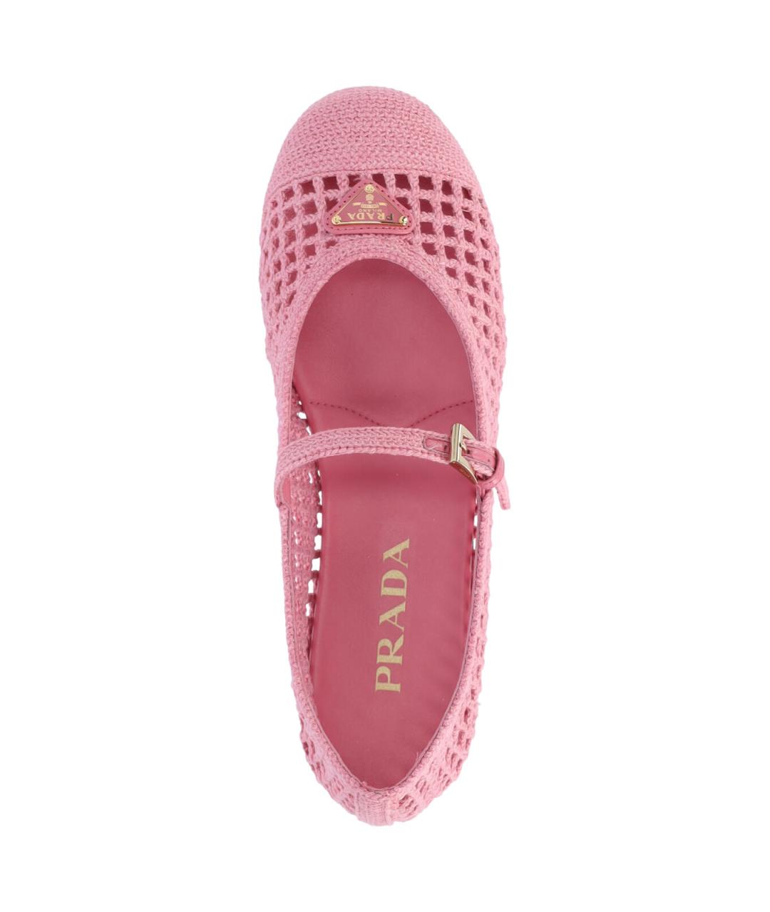 PRADA Розовые текстильные балетки, фото 5