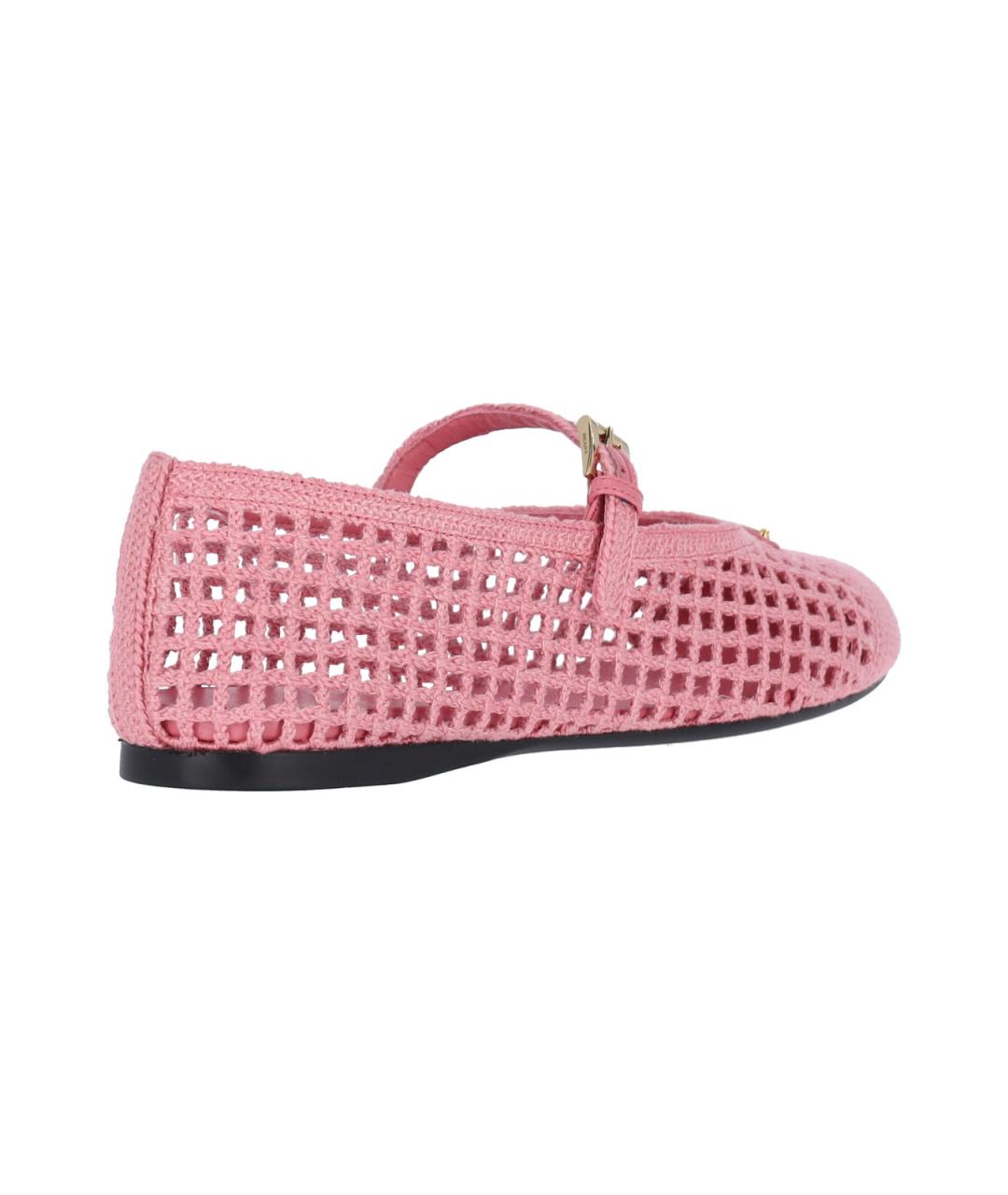 PRADA Розовые текстильные балетки, фото 4