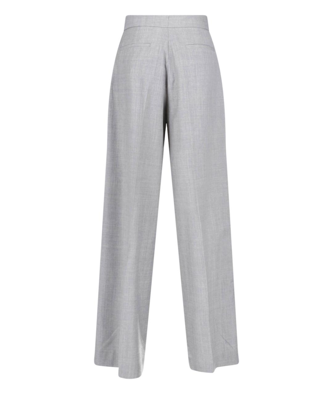 Sa Su Phi Серые шерстяные прямые брюки, фото 2