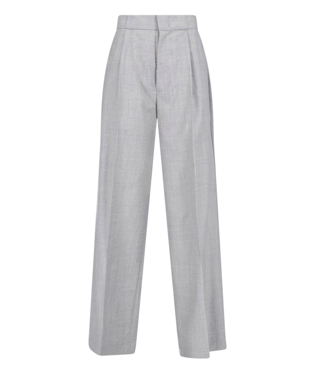 Sa Su Phi Серые шерстяные прямые брюки, фото 1