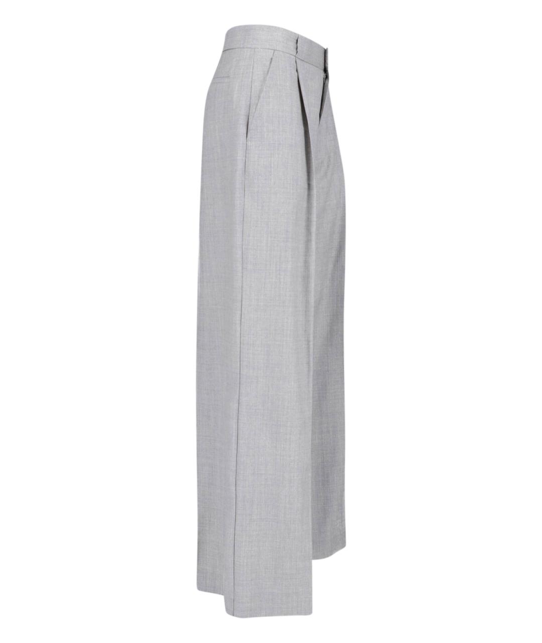 Sa Su Phi Серые шерстяные прямые брюки, фото 3