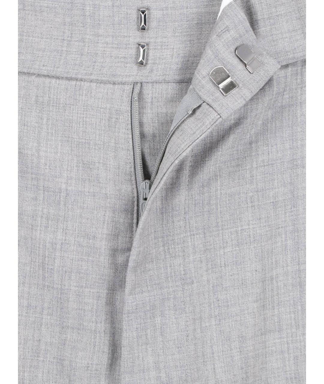 Sa Su Phi Серые шерстяные прямые брюки, фото 5