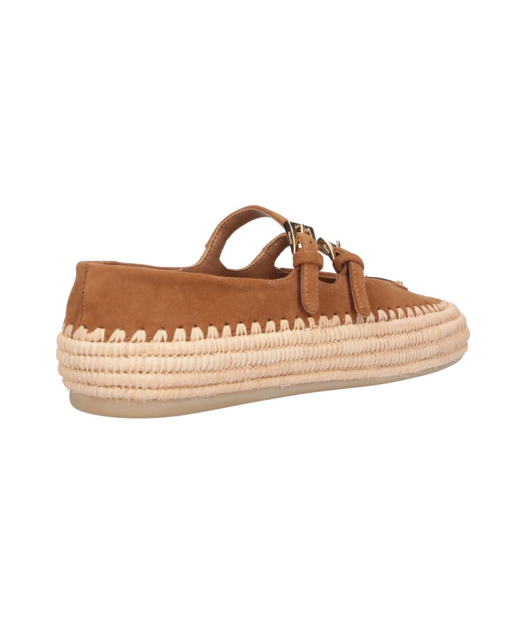 PRADA Коричневые замшевые балетки, фото 3