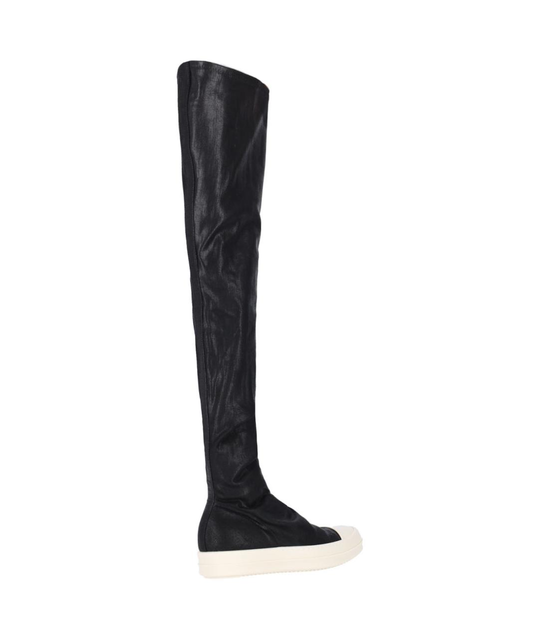 RICK OWENS Черные кожаные сапоги, фото 4
