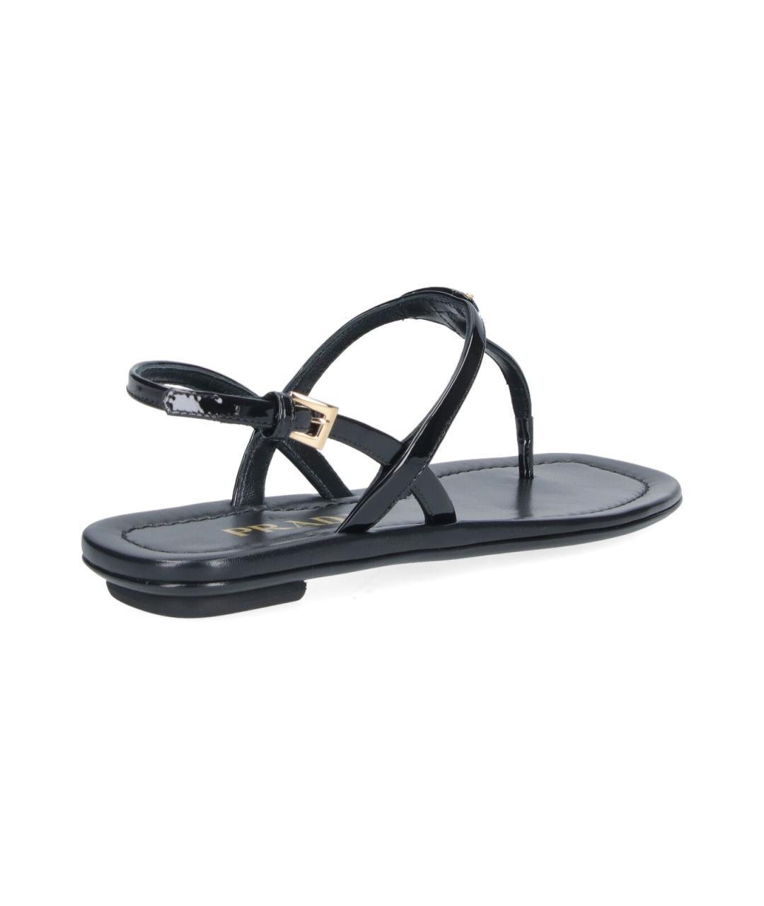 PRADA Черные кожаные босоножки, фото 4