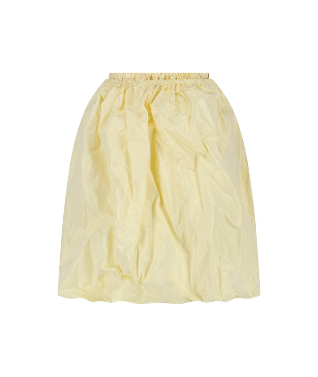 PRADA Желтая шелковая юбка мини, фото 2