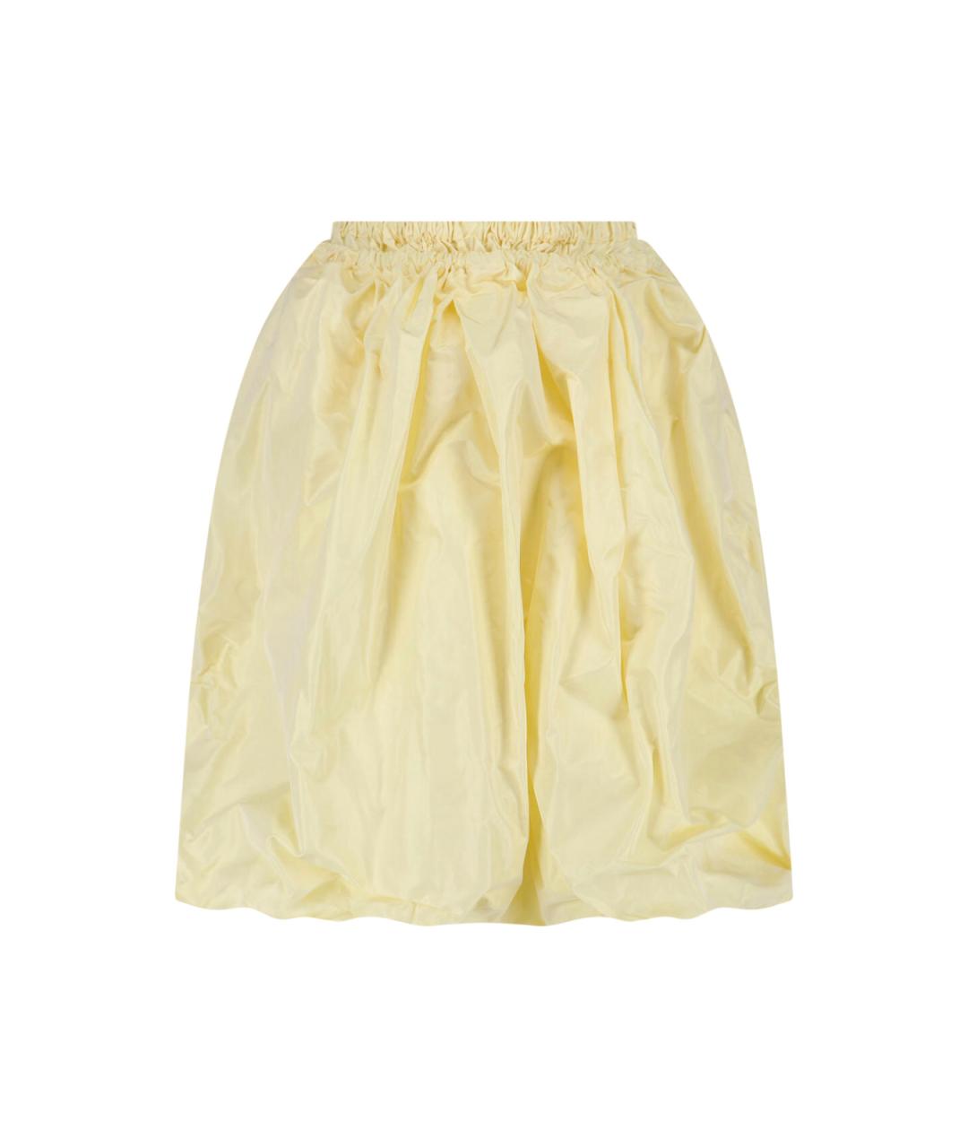 PRADA Желтая шелковая юбка мини, фото 1