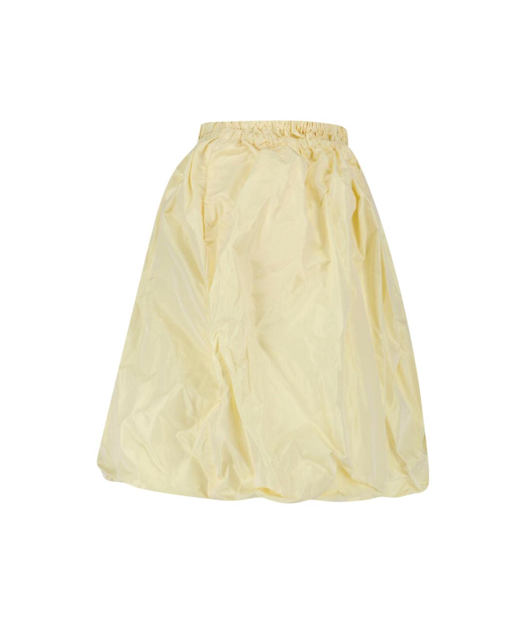 PRADA Желтая шелковая юбка мини, фото 3