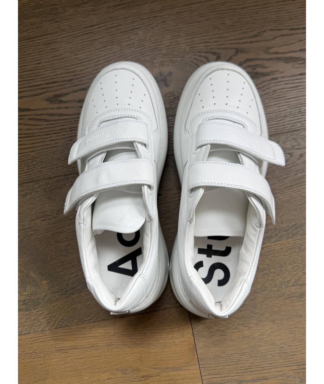 ACNE STUDIOS Белые кожаные кроссовки, фото 4