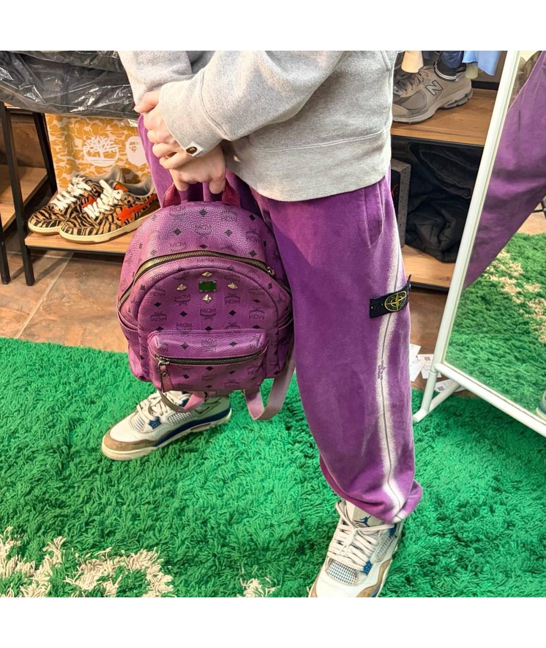 STONE ISLAND Фуксия хлопковые повседневные брюки, фото 5