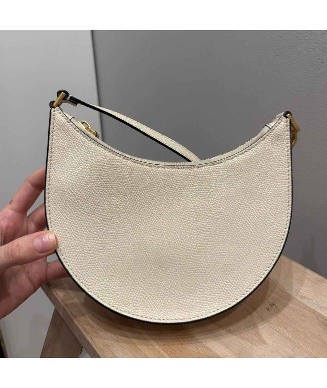 VALENTINO Бежевая кожаная сумка через плечо, фото 3