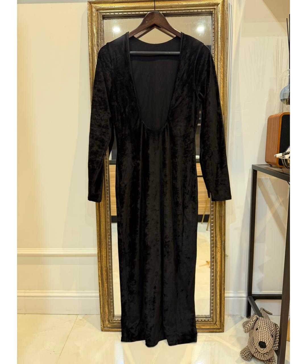 POLO RALPH LAUREN Черное бархатное коктейльное платье, фото 5