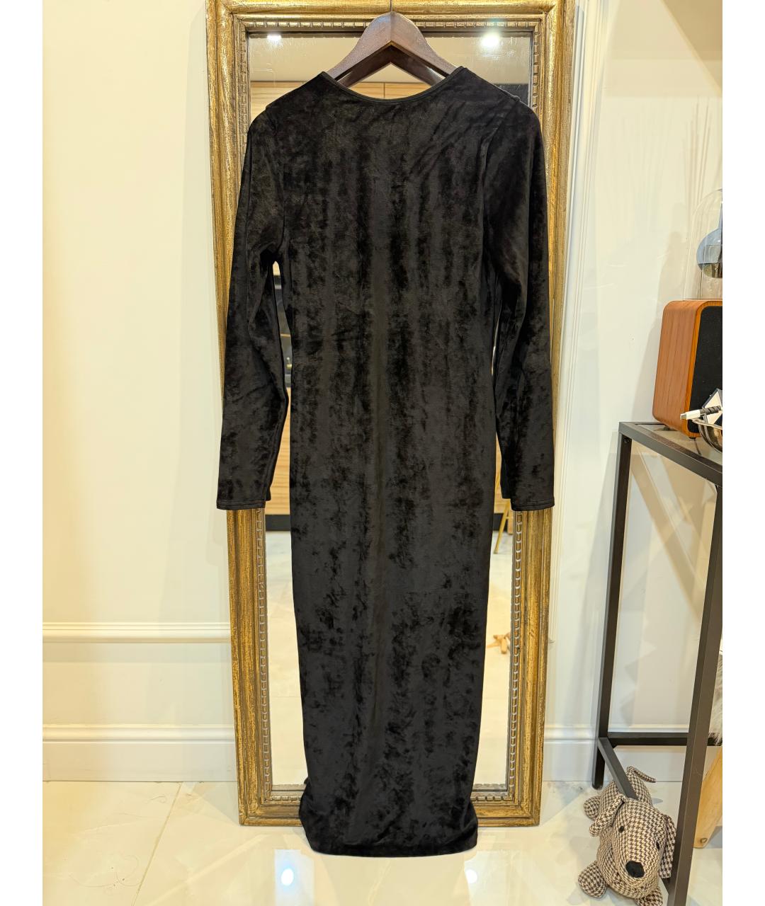 POLO RALPH LAUREN Черное бархатное коктейльное платье, фото 4