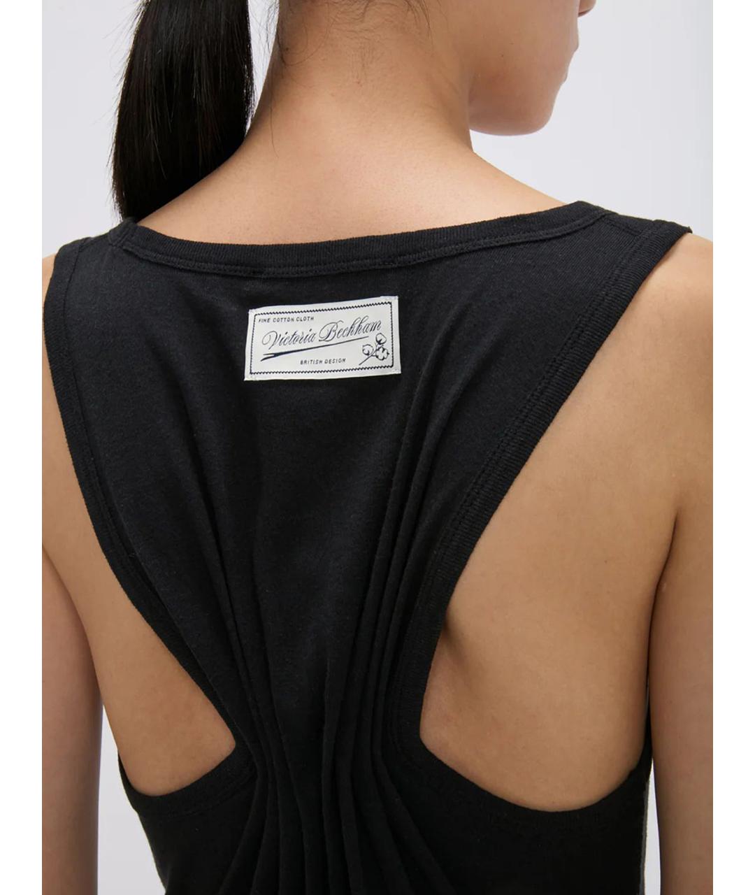 VICTORIA BECKHAM Черная хлопковая майка, фото 5