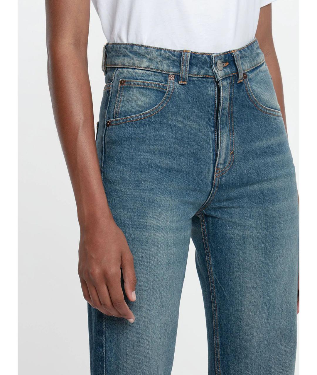 VICTORIA BECKHAM Синие хлопковые прямые джинсы, фото 5