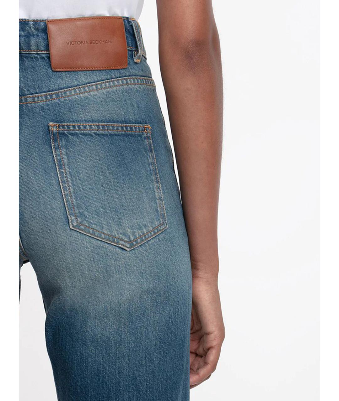 VICTORIA BECKHAM Синие хлопковые прямые джинсы, фото 6