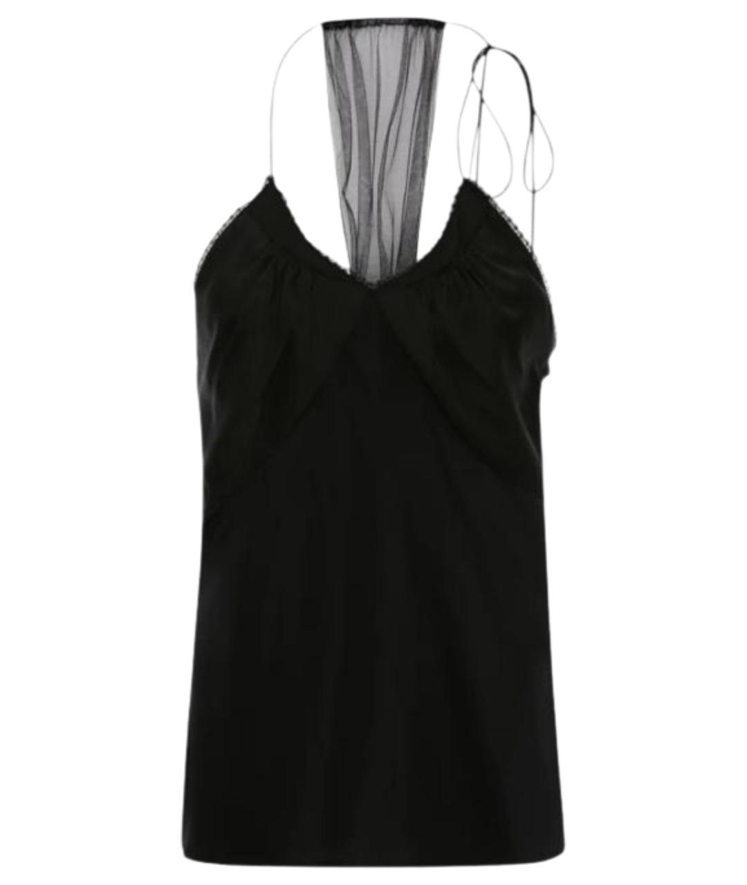 VICTORIA BECKHAM Черная шелковая майка, фото 1