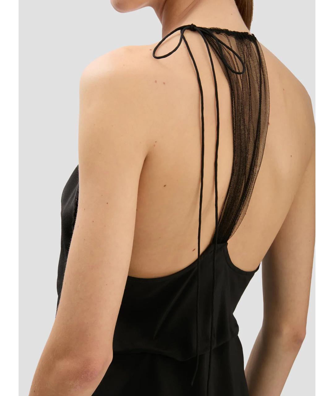 VICTORIA BECKHAM Черная шелковая майка, фото 6