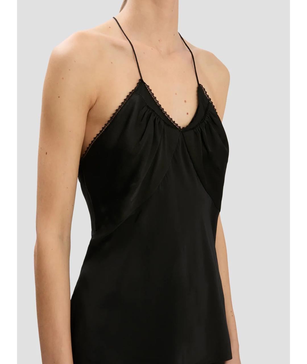 VICTORIA BECKHAM Черная шелковая майка, фото 5