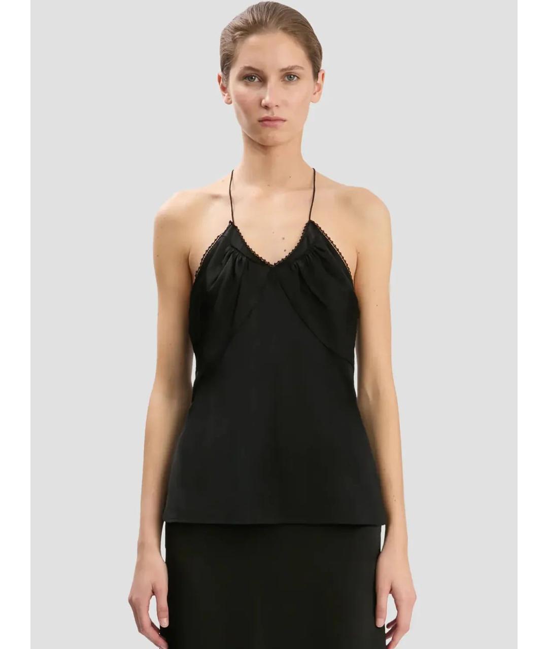 VICTORIA BECKHAM Черная шелковая майка, фото 3