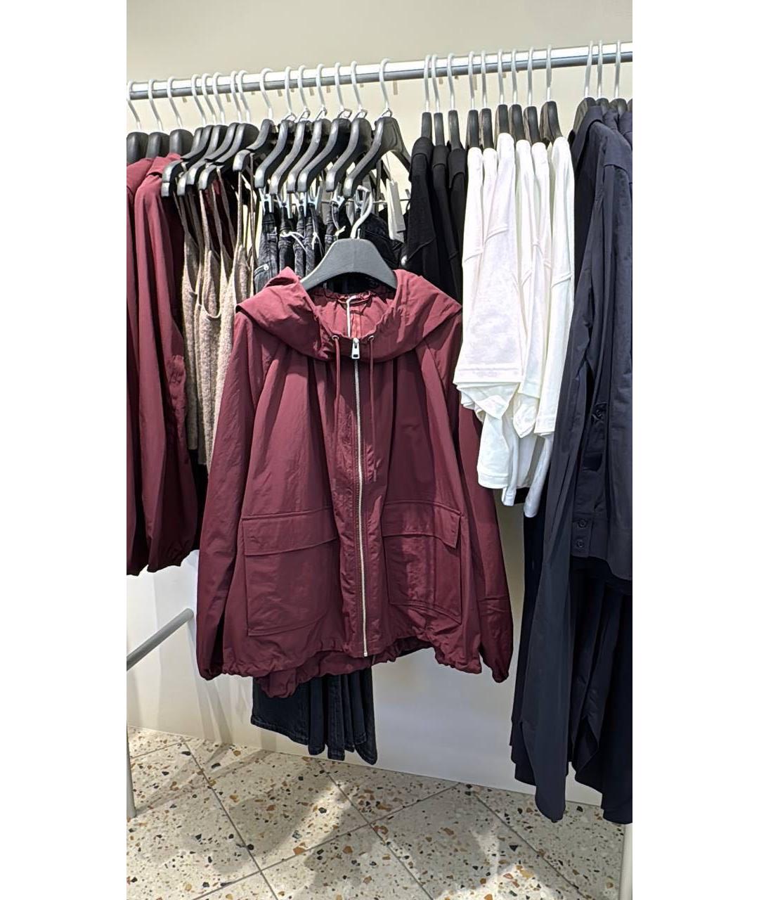 COS Бордовый хлопко-эластановый тренч/плащ, фото 7