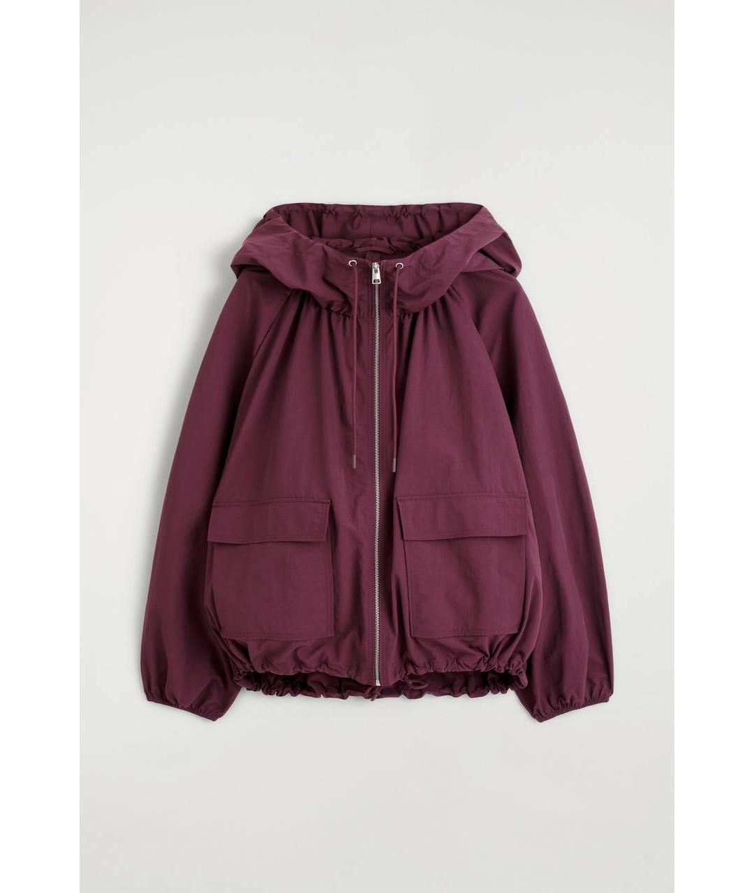 COS Бордовый хлопко-эластановый тренч/плащ, фото 8