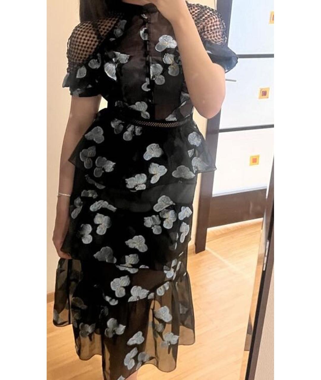 SELF-PORTRAIT Мульти полиэстеровое коктейльное платье, фото 3