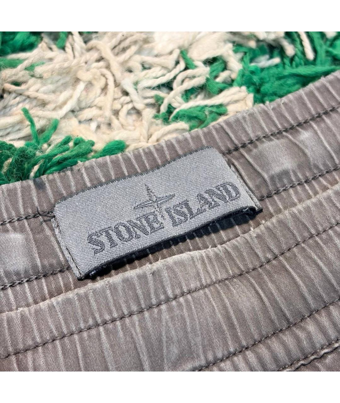 STONE ISLAND Антрацитовые хлопковые повседневные брюки, фото 3