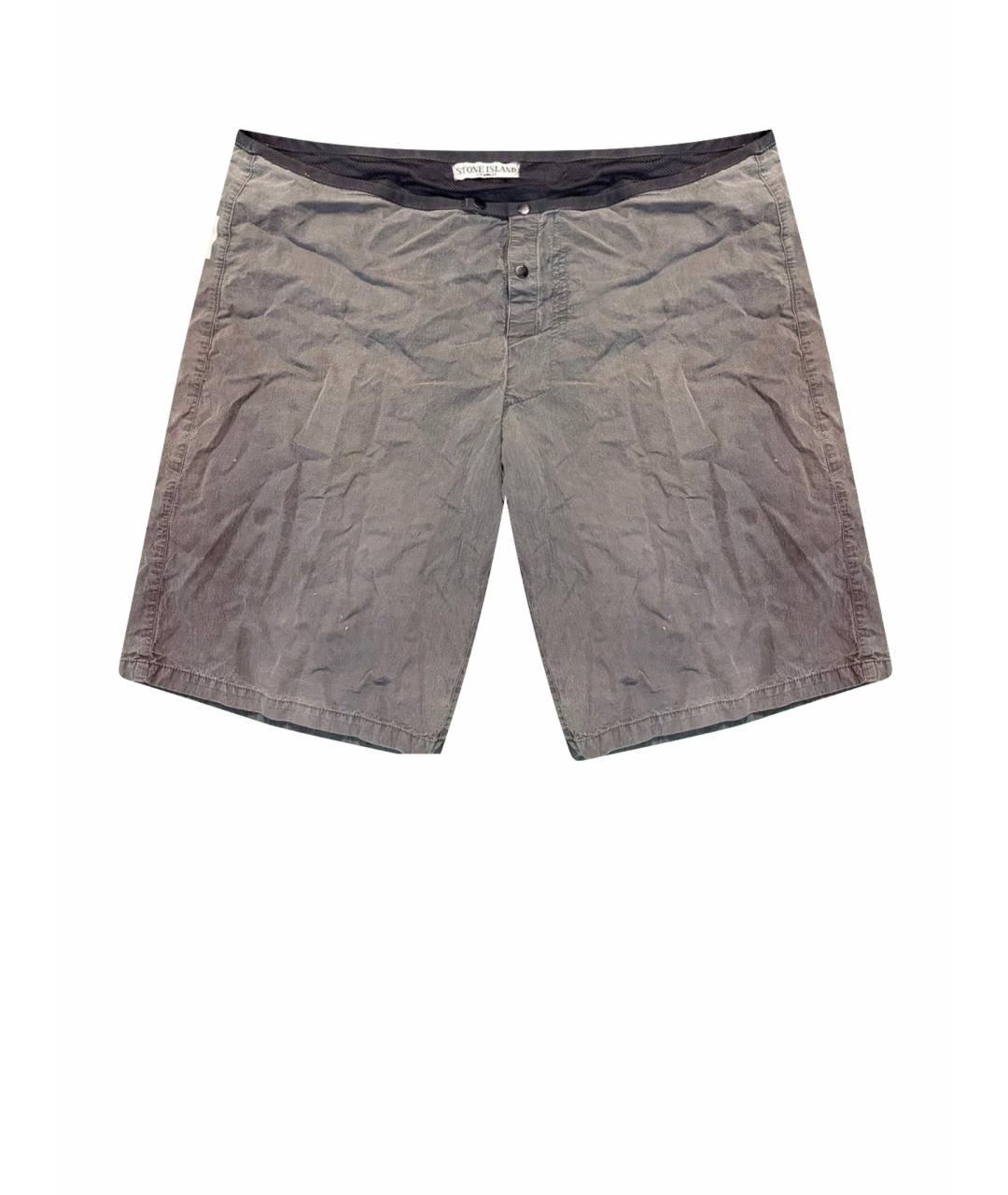 STONE ISLAND Антрацитовые хлопковые шорты, фото 1